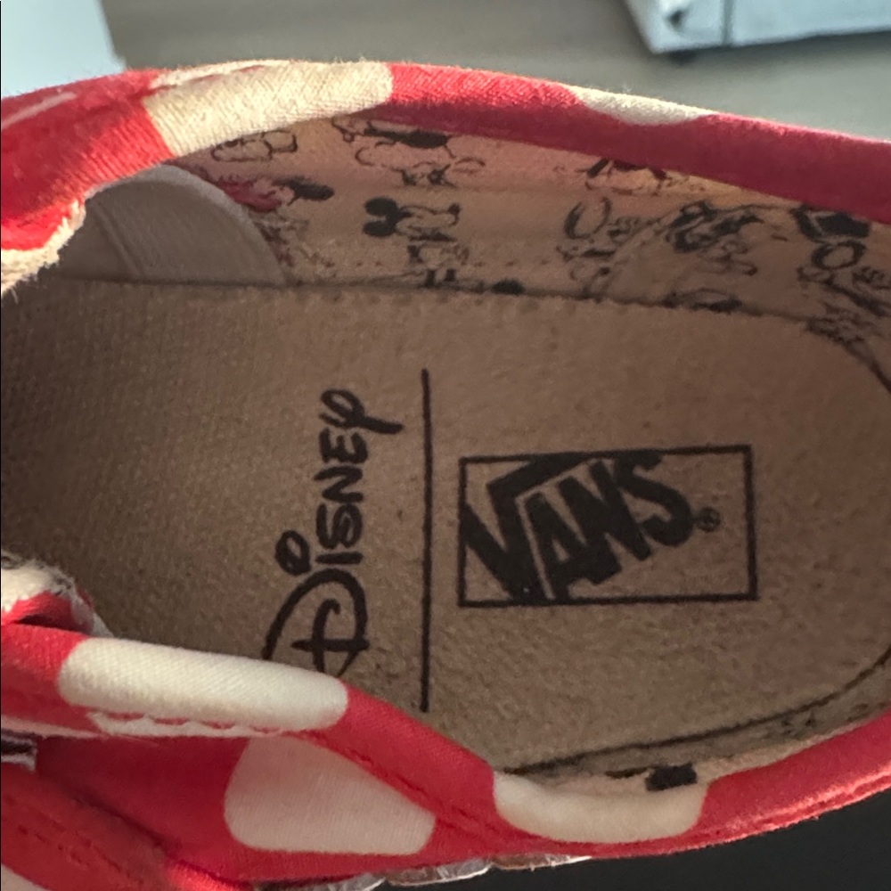 Disney Red and White Polka Dot Vans Shoes - Picture 4 of 5